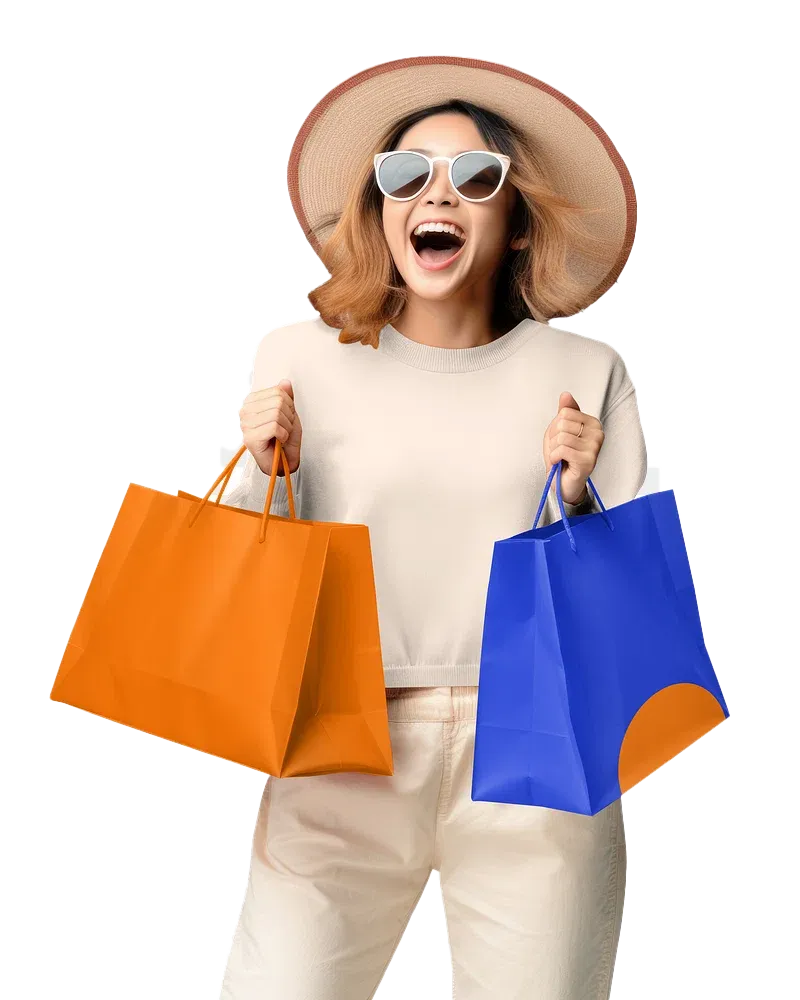 Persona de compras con bolsas
